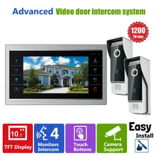 Homefong 10 inch HD Door Phone Video Doorbell System with Camera Wired Video 1200TVL 2V1 Home Apartment Entry Kit