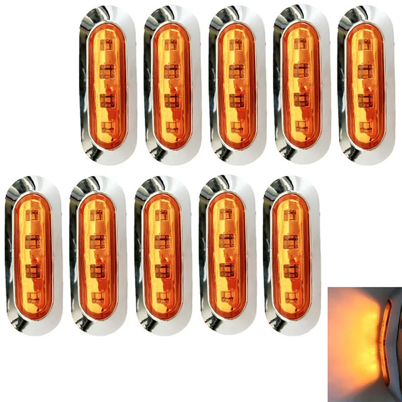 10 шт. 4LED Автомобильные Боковые габаритные огни универсальные 12В 24В Грузовик