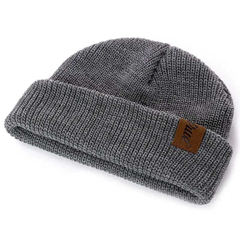 1 Pcs Hut PU Brief Wahre Casual Mützen für Männer Frauen Warme Gestrickte Winter Hut Fashion Solid Hip-hop beanie Hut Unisex Kappe