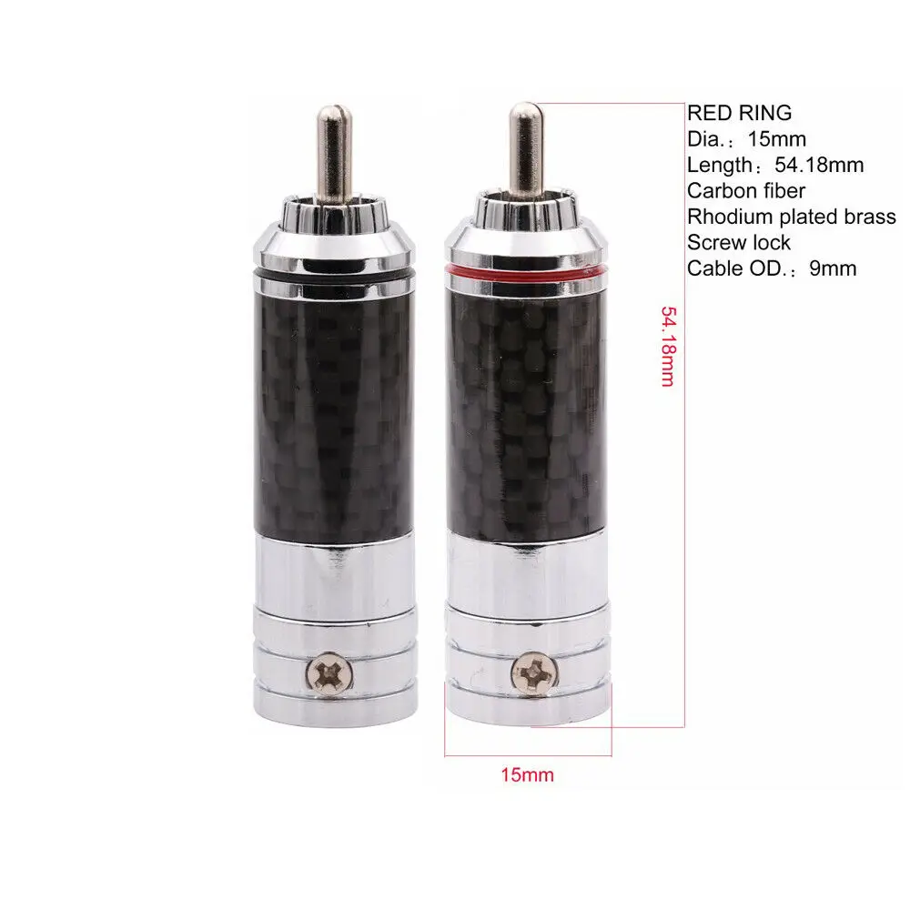 

1PC RCA PLUG Carbon Fibre Tellurium Copper Male Phono Jack Plug Connector for Amplifier DAC Preamp CD Player HiFi Audio DIY
