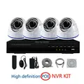 Beliebte Art POE Ip kamera 4CH 960 P 1.3MP NVR Kit Dome Kamera 4 stücke-in Überwachungssystem aus Sicherheit und Schutz bei