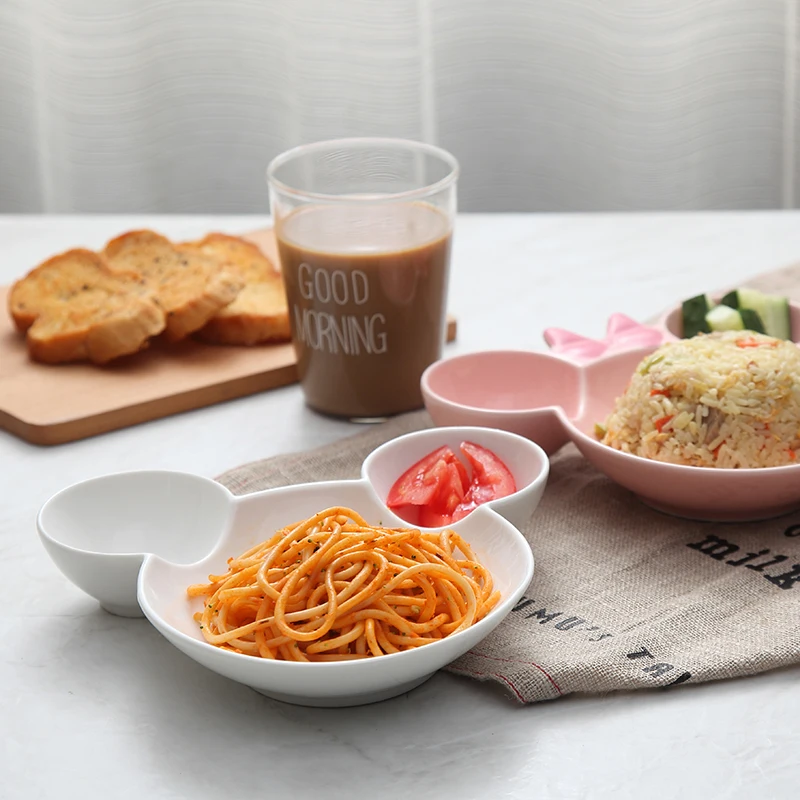 Cute Mickey Children's Ceramic Partition Meal Plate (2)