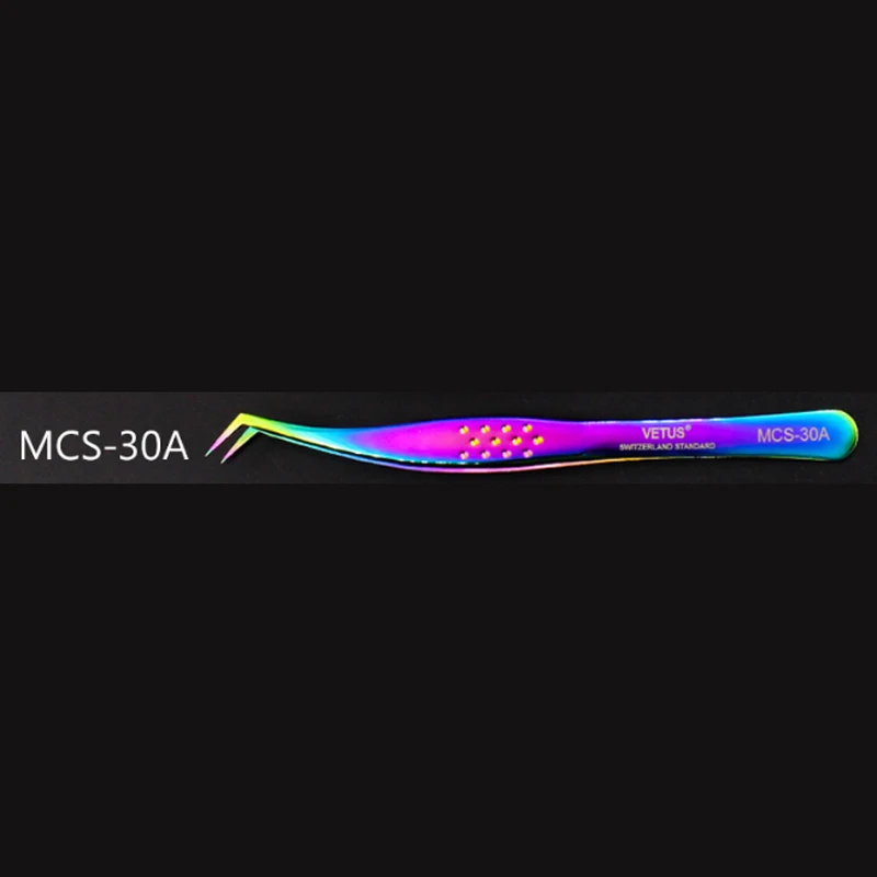 Vetus MCS серия бровей Пинцет Премиум супер точность красота щипцы для макияжа 3D/6D объемное наращивание ресниц - Цвет: MCS30A Colorful