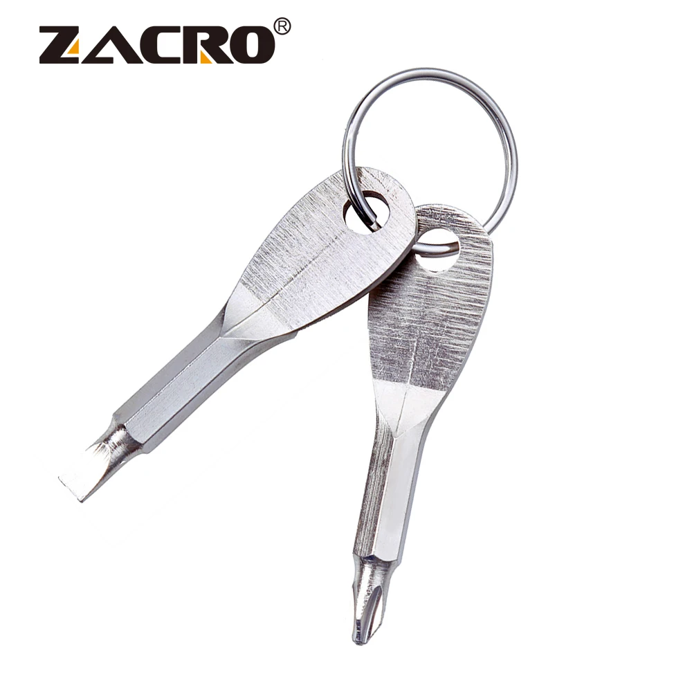 

Zacro Stainless Steel Multi Tools Screwdriver Set Key Ring Wrench Pliers Pocket Outdoor Tool Set Multitool Keychain Sliver Black