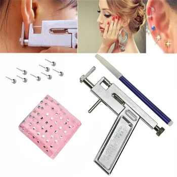 

Blue Pro Steel Ear Nose Navel Body Piercing Gun Tool Kit 98pcs Instrument Studs Set High Quality