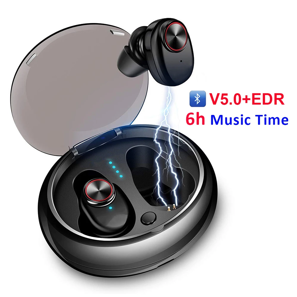 Bluetooth Earphone With V5.0+EDR Stereo Sound V5 Wireless Earphone Built-in Microphone Hands-free Calling Bluetooth TWS Earbuds