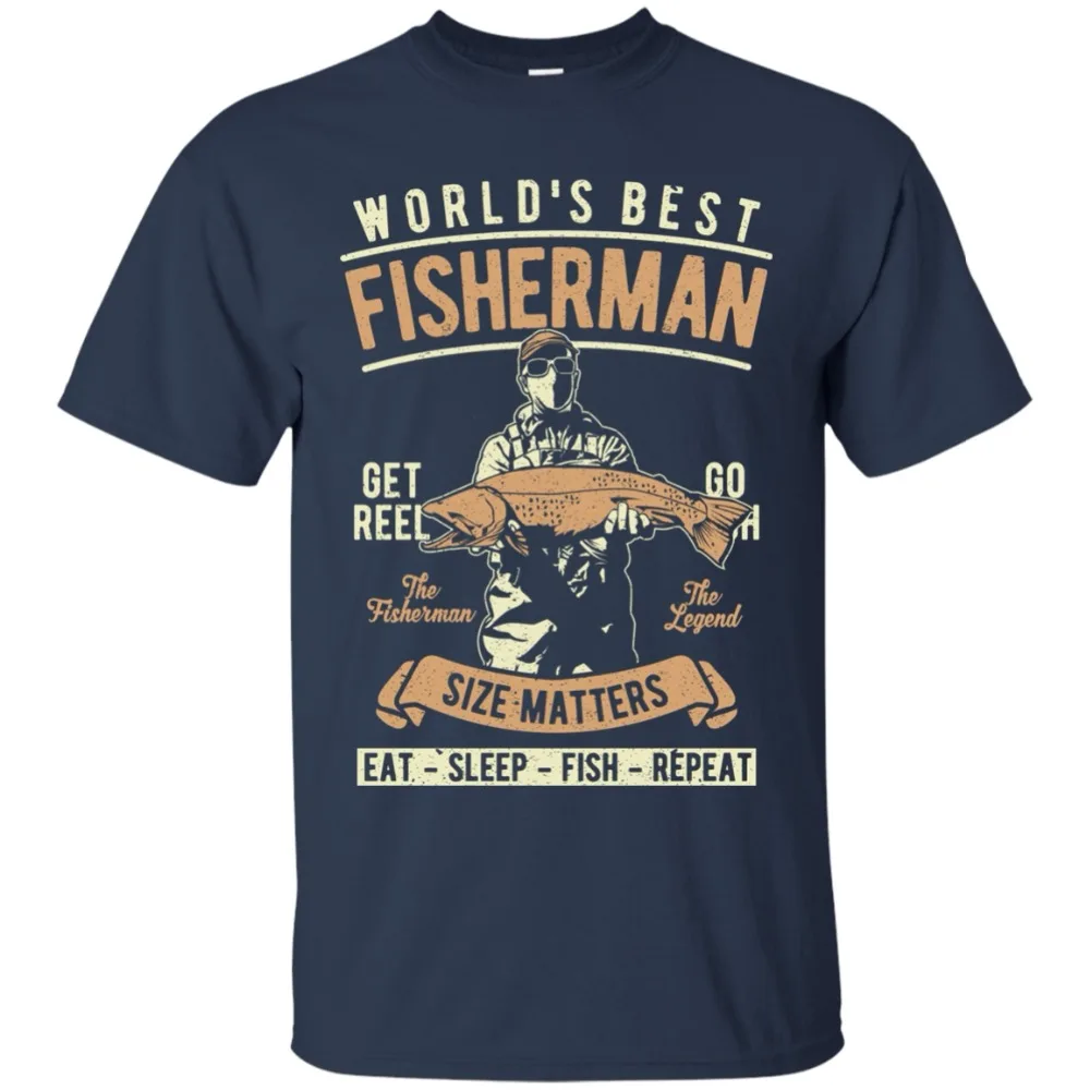 Модная одежда с круглым вырезом Лучший в мире рыбак, Eat Sleep Fish Repeat рубашка, рыбалка мужские дизайнерские футболки