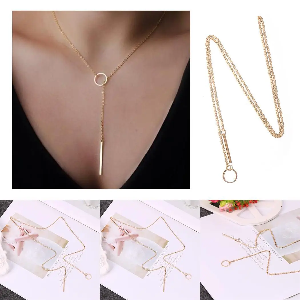 

None Gold Hollow 1inch Link Necklace Pendant 2 24 63cm 8inch Geometric Casual Women Necklaces Chain 5cm