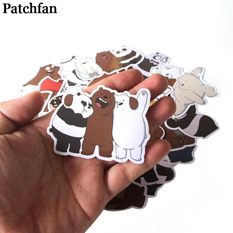 Patchfan 37 шт. Мы Голые Медведи мультфильм забавные наклейки для скрапбукинга DIY ноутбук скейтборд мотоцикл домашние декоративные значки A2015