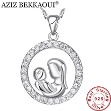 Aziz bekkaoui 100% real pura plata 925 colgante de bodega madre Regalo Pendiente de la Joyería del regalo del día de Madre de La Mamá del bebé para la Mamá