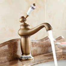 Heißer verkauf Bad Becken Wasserhahn, antike bronze Messing Mischbatterie mit keramik waschbecken wasserhahn, bad mier Freies Verschiffen crane M-16F