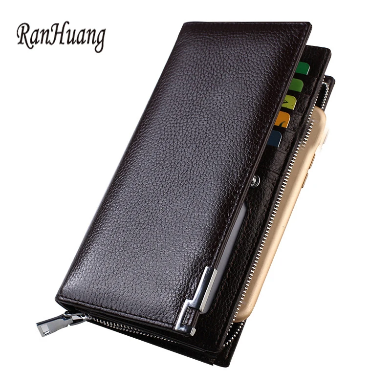 

RanHuang 2017 Genuine Leather Wallets High Quality Men's Cowhide Wallet Designer Business Card Holder Fashion Clutch Bags A146