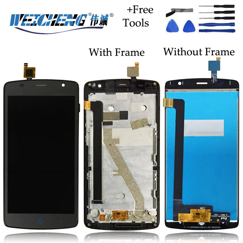 

WEICHENG 5" For ZTE Blade L5 Plus LCD Display +Touch Screen Assembly With Frame For zte L5 plus lcd 1280*720+free tools
