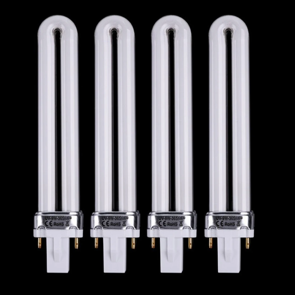 

4Pcs 9W UV Lamp Light For Nail Dryer Nail Lamp Curing Lamp Replacement U-shaped Lamp Bulb Tube 365nm UV Gel Cure Nail Art Suppl