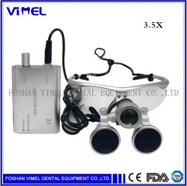 

Dentist Dental Loupes magnifier 3.5x420 Surgical Glasses + Led Head Light Lamp