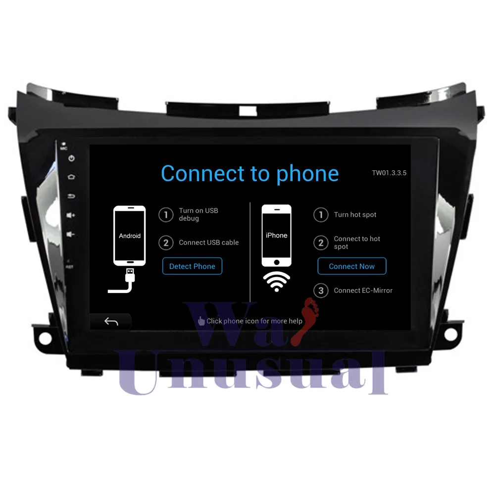 Best WANUSUAL 10.2 Inch Quad Core 16G Android 6.0 Car Multimedia Player for Nissan Murano 2015 with GPS BT WIFI Mirror Link 1024*600 6