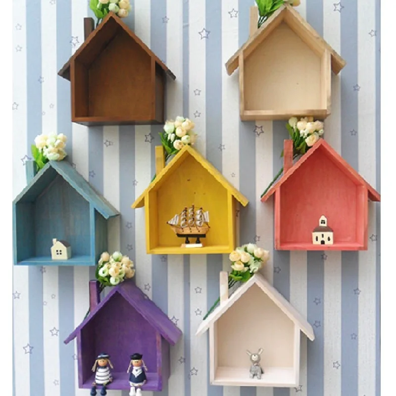 Прекрасный 7 цветов Средиземноморский Стиль дерево Кукольные домики Одежда для детей; малышей; девочек украшение стены комнаты Игрушечные