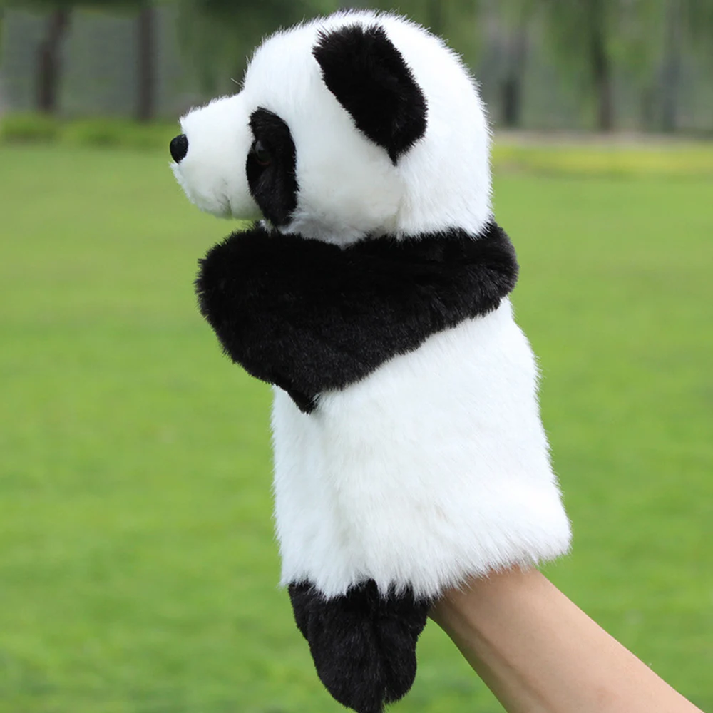 Animal Hand Puppets Panda Finger Puppets Toys Stuffed Baby Plush Toys Happy Family Fun Hand Kids 5