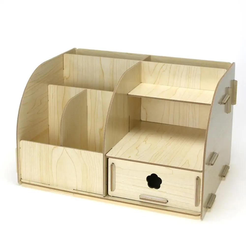 1 шт. креативная деревянная настольная многофункциональная домашняя офисная коробка для хранения ящиков файл A050