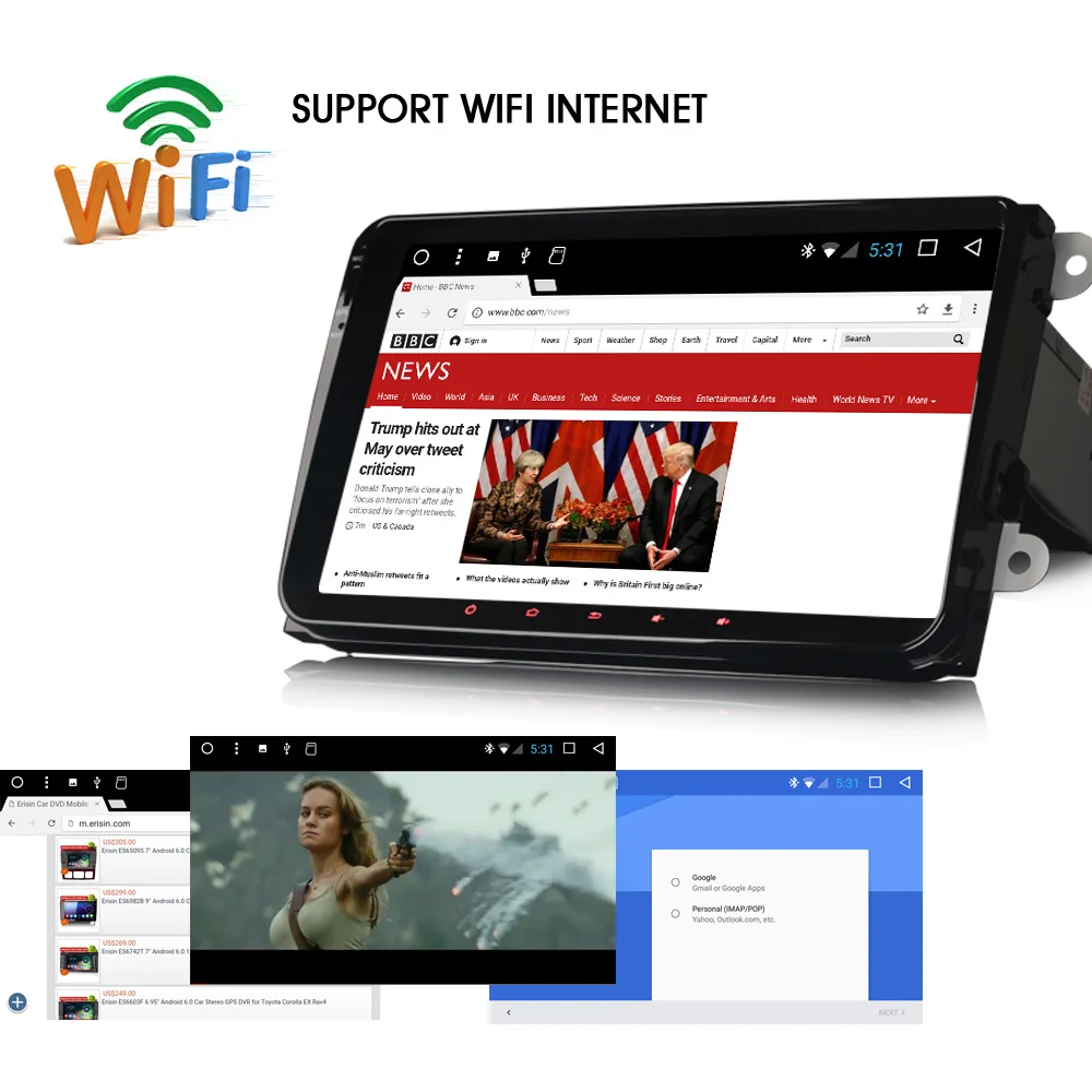 Clearance 9"Android 7.1 Car Stereo MP3 Player GPS Radio DAB+ for Volkswagen Passat CC Scirocco Jetta Autoradio 3G Wifi obd 2GB RAM BT DVR 2