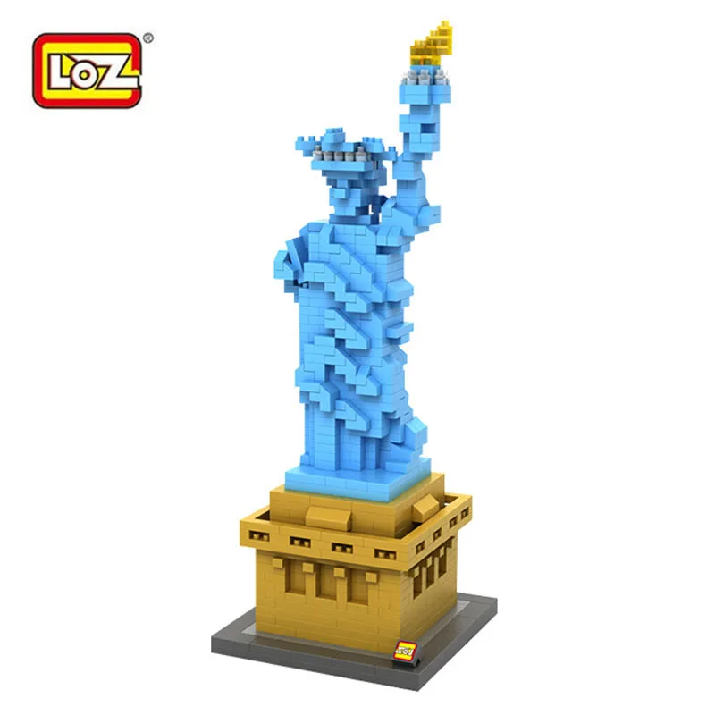 

Loz 9387 mini diamond building block world Famous architecture Statue of Liberty New York United States city nanoblock model toy