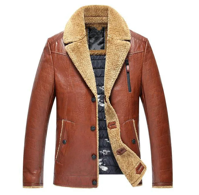 

Winter Genuine Leather Mens Jacket Brand Clothing Fashion Men Sheepskin Leather Jackets And Coats 2017 New Mens Leather Jacket