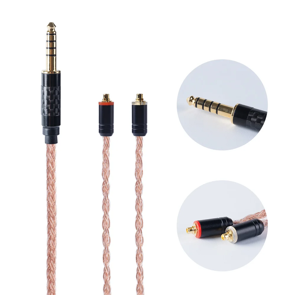 HiFiHear 16 Core коричневый позолоченный Модернизированный кабель 2,5/3,5/4,4 мм балансный кабель с MMCX/2pin разъем для KZ AS10 ZS10 ZST CCA C10 - Цвет: 4.4MMCX