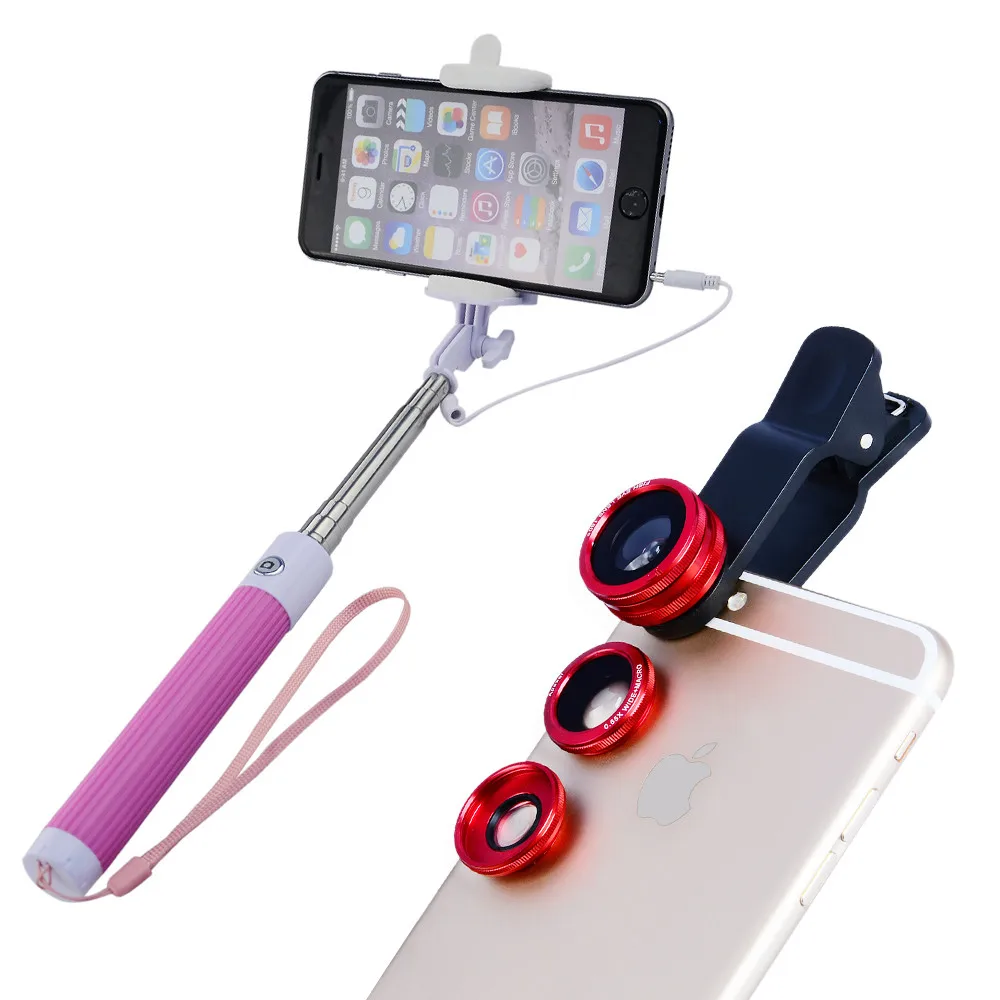 2017 Newest 6 in 1 Phone Camera Lentes Kit 3in1 Clip Fish Eye Lens Wide Angle 3