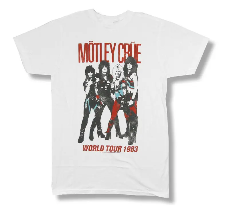 

Shirt Design Website Motley Crue World Tour 1983 Band Pic Short O-Neck Compression T Shirts For Men