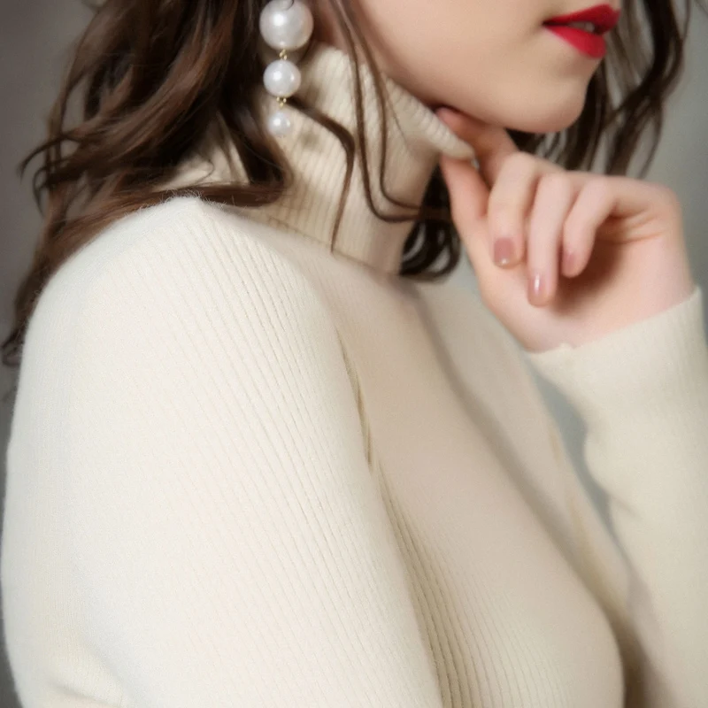 GejasAinyu 2018Autumn Winter fashion Women Sweater New Turtleneck Pullover Cashmere sweater knitting pullover Sweater Tops Sweaters