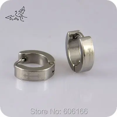 

12 Pairs Catholic Cross Stainless Steel Hoop Clip Earring Silver Tone Stud Earrings Fashion Religious Jewelry Wholesale