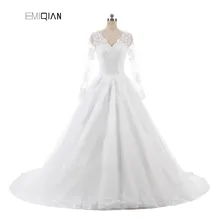 Vestido De Noiva Дешевые Vestido De Festa Longo Sexy Sheer с длинным рукавом с застежкой-молнией Назад Tulle Wedding Dress 2016 Bridal Gown Casamento
