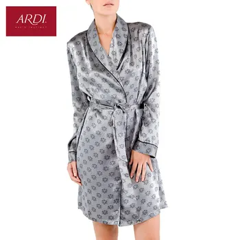 

Dressing gown up to the knees of natural silk R1256-48