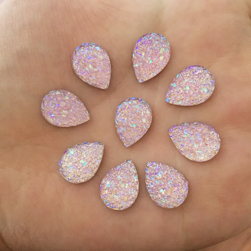 

AB Resin Drop 200PCS 10*14mm Shape Flatback Wedding Decoration Buttons Diy Craft D559*5