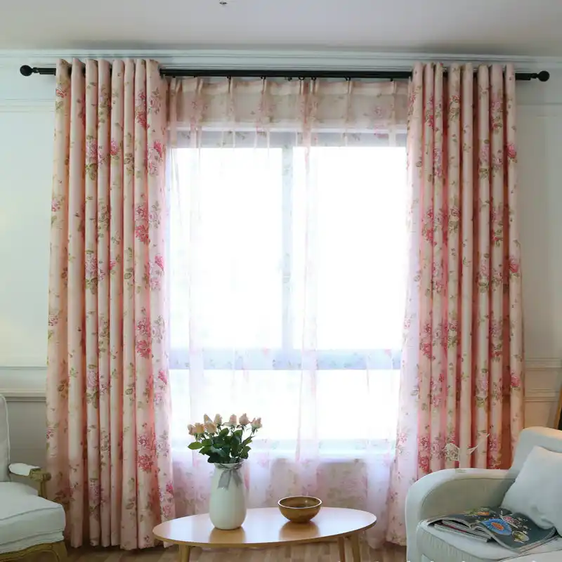 cortinas para sala de estar floral ventana dormitorio rosa pequena media cortina opaca floral para nina pequena balcon burnout