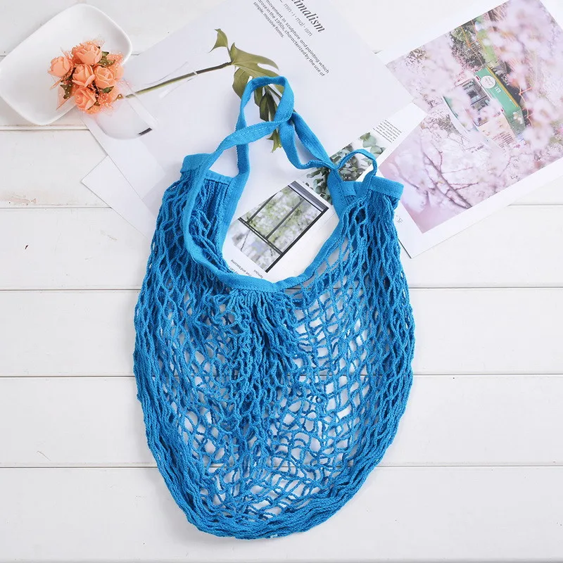 Urijk Reusable Fruit shopping string bag High-capacity net Storage Handbag Organizer Bags kids beach toy Travel | Дом и сад