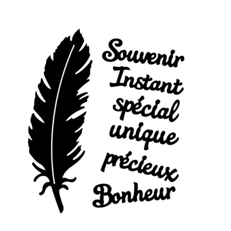 Красивый перо французские слова из букв металла резки штампы для изготовления карты трафареты для скрапбукинга тиснения DIY ремесло