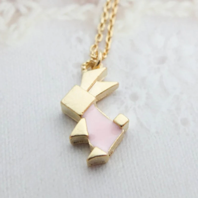 

Handmade Rabbit With Enamel Necklace