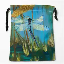 Пользовательские печати Стрекоза сумки для покупок на шнурках дорожный мешочек для хранения плавать Пешие прогулки игрушка сумка унисекс мульти Size18-12-05-96