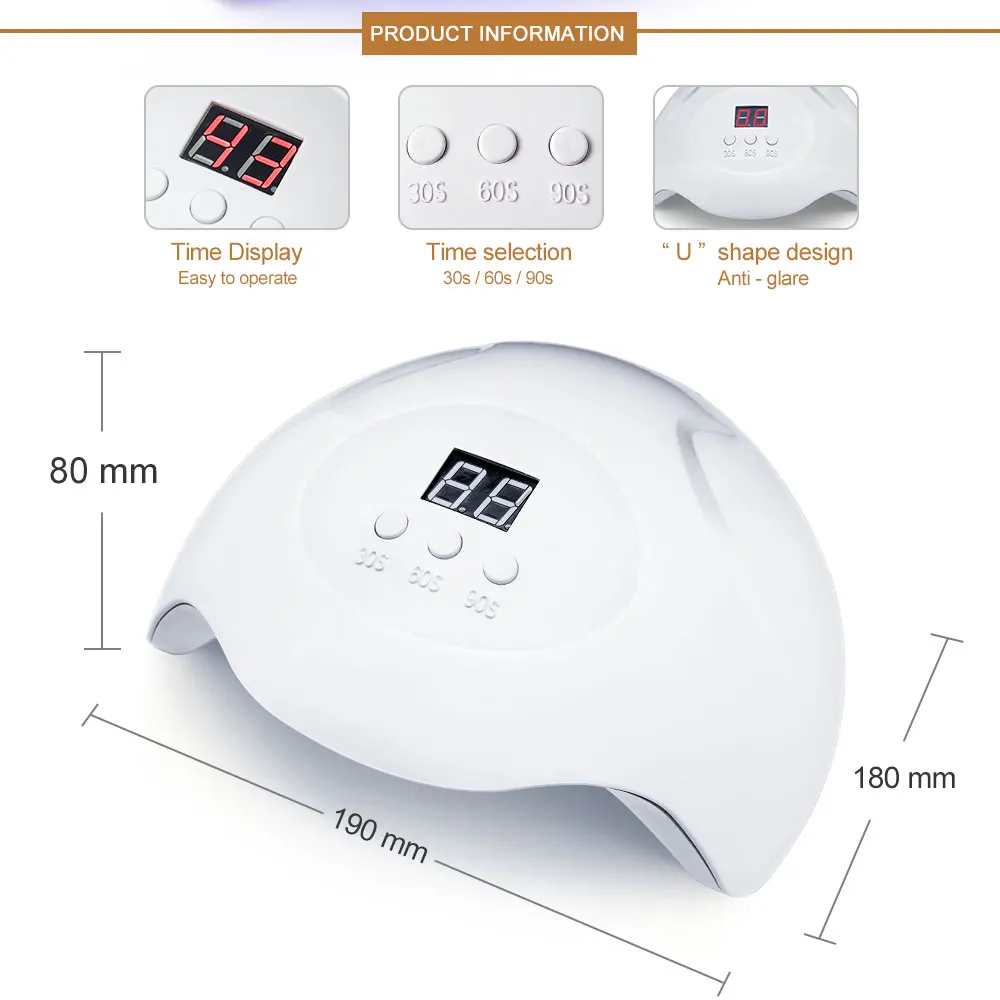  LKE SUN X7 UV LED Nail Lamps For 15 Leds Curing Gel Portable USB Cable With Automatic Sensor 3 Time