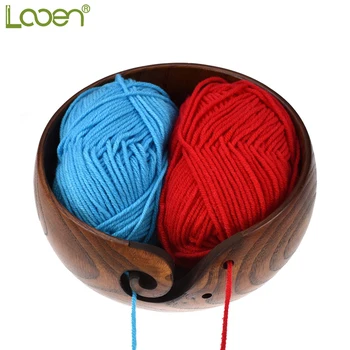 

Looen Brand New Empty Wooden Yarn Bowl Holder Knitting Bowl With Holes Storage Crochet Yarn Holder Bowl Perfect For Mother's Day