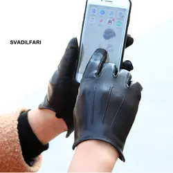 Svadilfari оптовая продажа 2017 весенние женские из натуральной кожи короткие тонкие/густой черный Сенсорный экран Перчатки женщина автомобиля