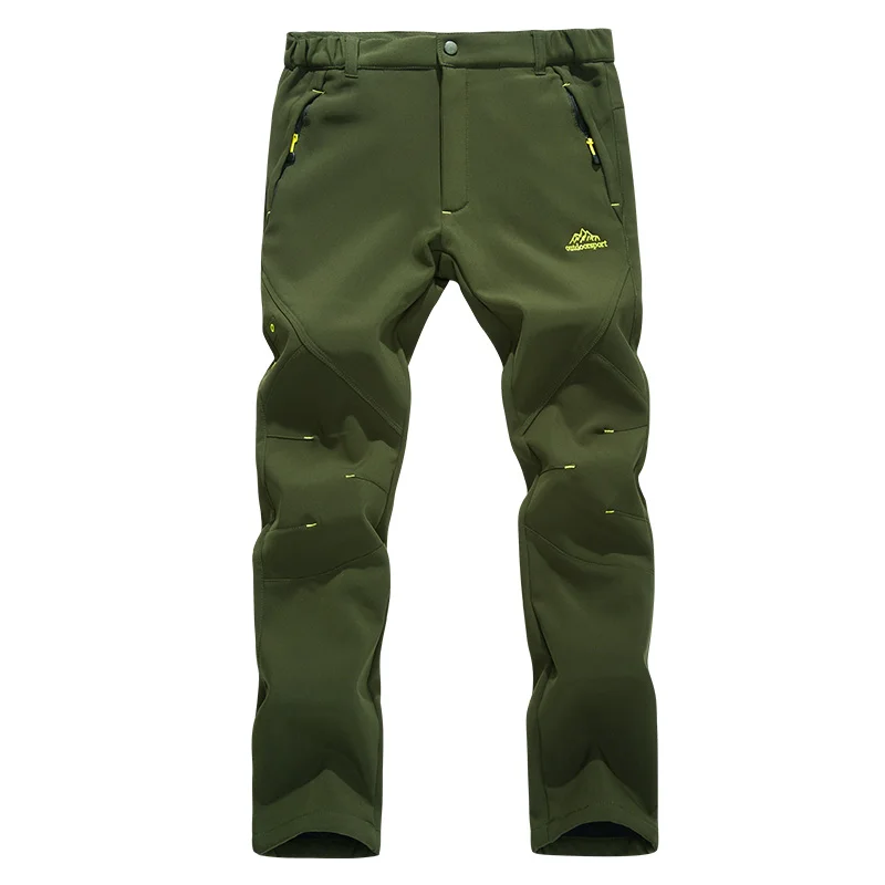 Men Women Outdoor Hiking Pants Warm Softshell Pants Plus Velvet hunting