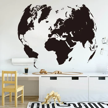 

Large World Map Global Earth Wall Decal Office Classroom Travel World Map Earth Wall Sticker Kids Room Bedroom Vinyl Home Decor