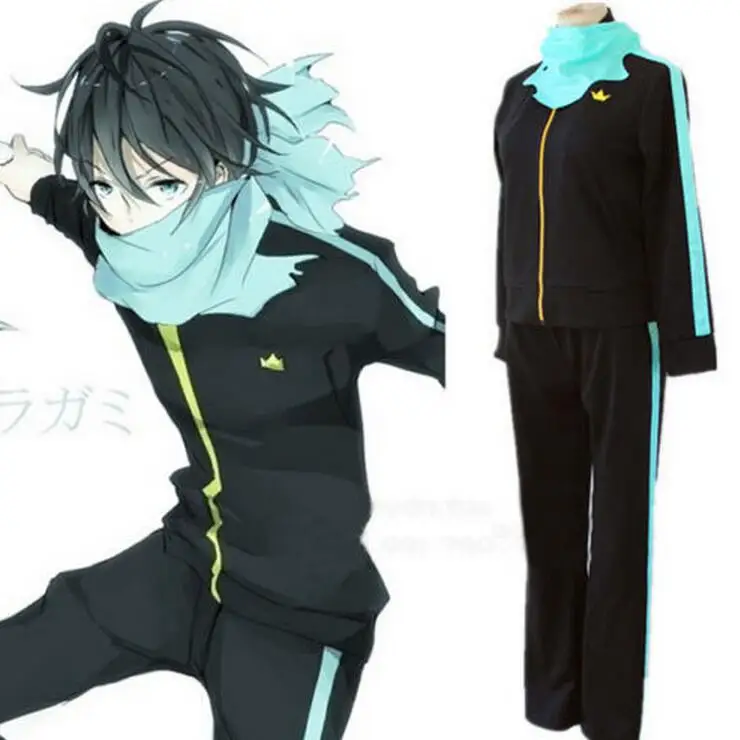 

Anime cartoon Japanese Noragami Yato Cosplay Costume Outfit Sportswear Coat + Pants + Scarf Set