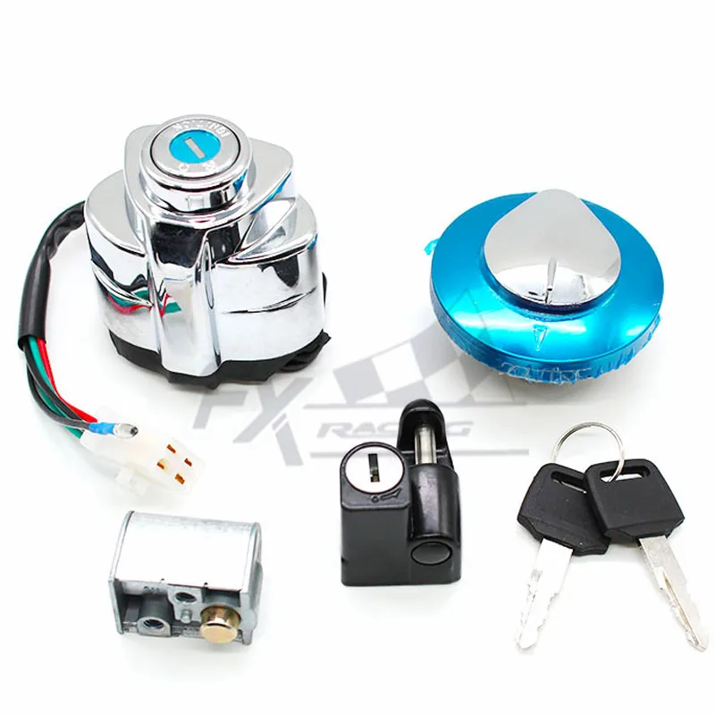 12V Motorcycle Ignition Switch Gas Cap Fuel Tank Cover Seat Lock key