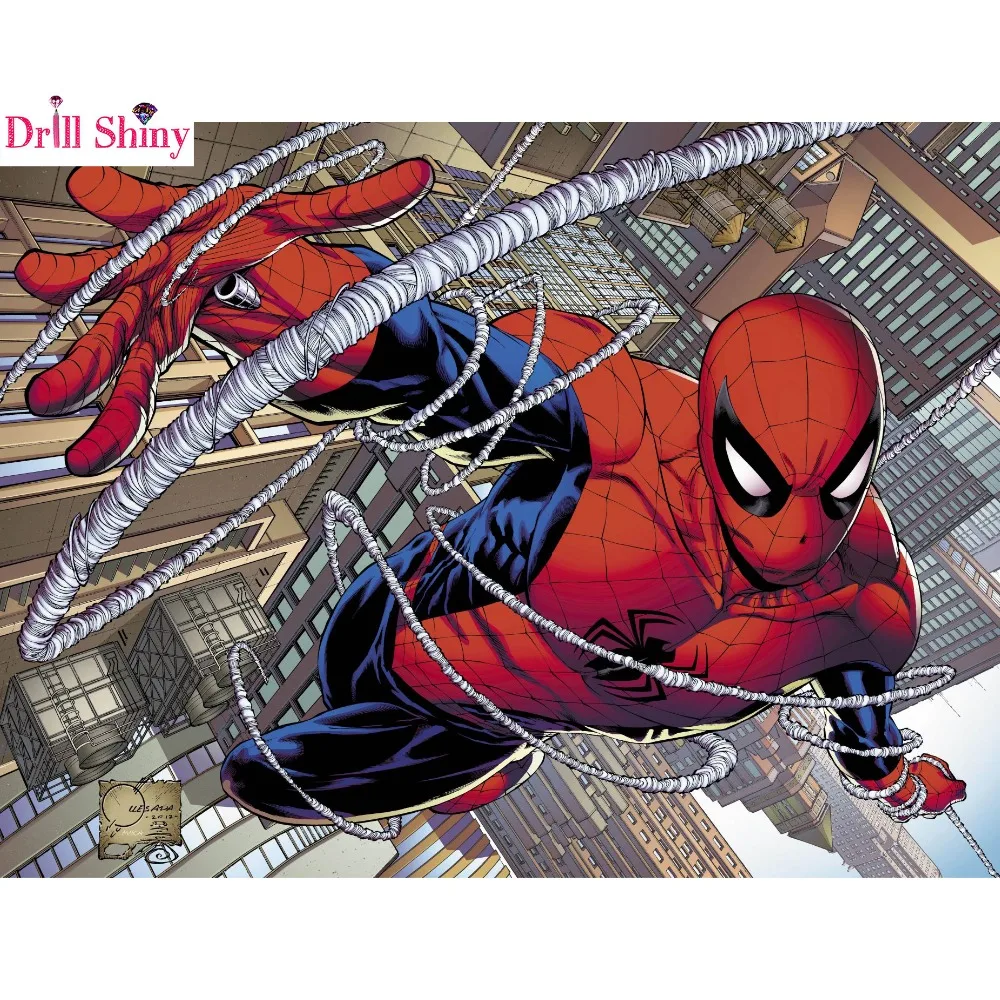 

5D DIY Diamond Painting superhero Spiderman Movie Diamond Cross Stitch Full circular Diamond Embroidery Room Decoration Gift