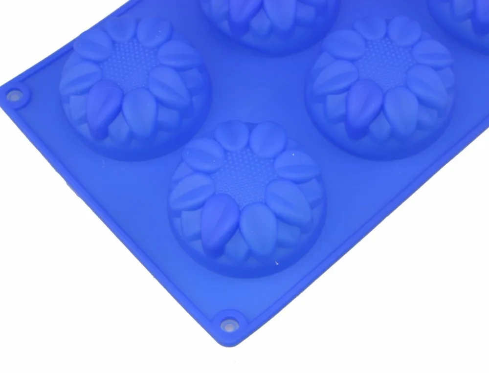 Силиконовая форма для шоколада форма для пудинга 6 отверстий цветы хризантемы формы мыло ручной работы изготовление пресс-форм ароматный, в форме косточки пресс-форм