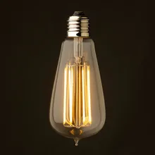 4W 6W 8W,Vintage LED Long Filament Bulb,Super Warm,Edison ST64 Clear Style,Decorative For Pendant Lamp,Dimmable