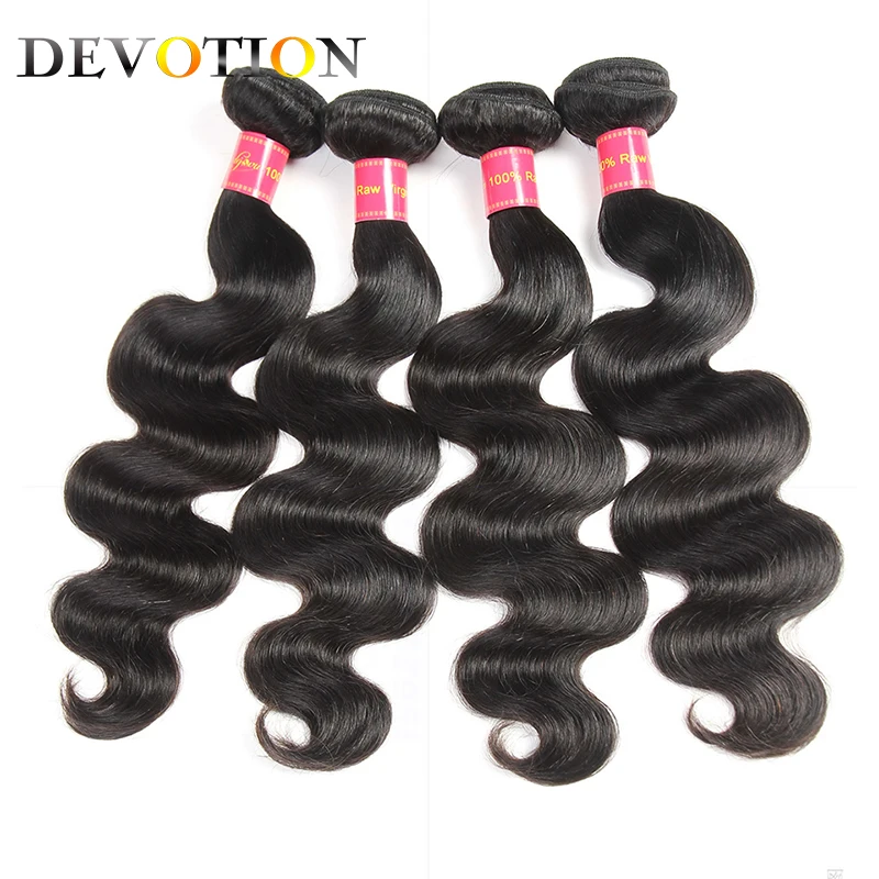 Devotion Hair Indian Body Wave 4 Bundles 100% Human Hair Extension Raw Indian Hair Natural Black Color Non Remy Hair Extensions Devotion Hair Indian Body Wave 4 Bundles 100% Human Hair Extension Raw Indian Hair Natural Black Color Non Remy Hair Extensions